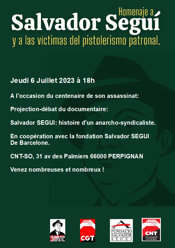 Soirée "hommage à Salvador Segui" à Perpignan, le 06/07/23
