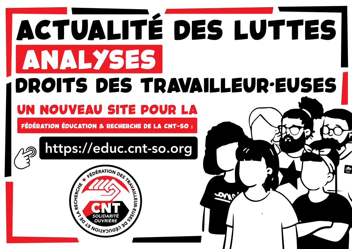 Suivre l’actualité de la CNT-SO dans l’Education et la Recherche