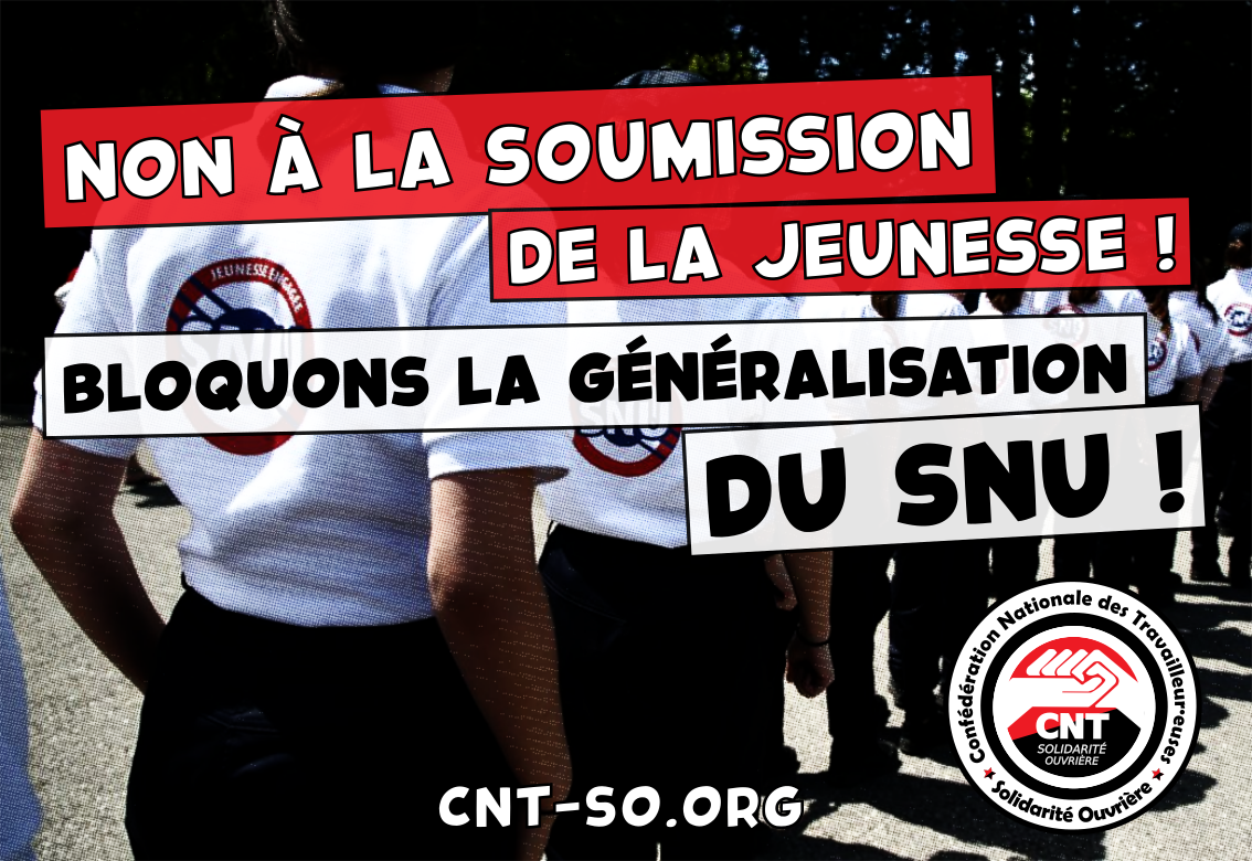 SNU sur le temps scolaire : c’est non ! SNU hors temps scolaire : c’est non aussi !