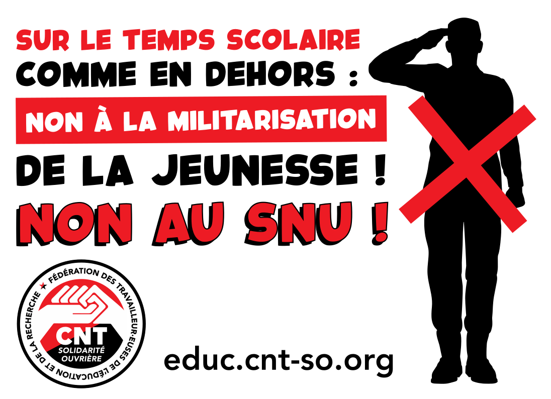 Sur le temps scolaire comme en dehors : non à la militarisation de la jeunesse !